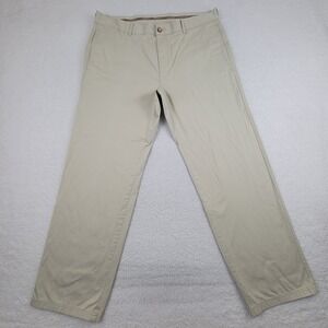Lacoste Pants Mens 38x30.5 Beige Classic Chino Straight Cotton Trousers Casual